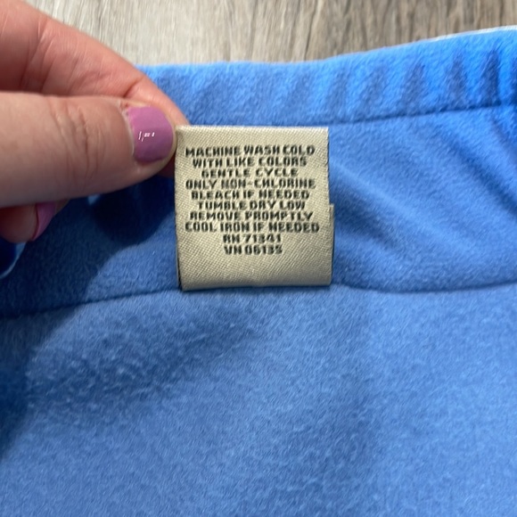 Women’s L.L. Bean Nordic Snowflake Blue Fleece full zip Sweater Size medium - Picture 15 of 16